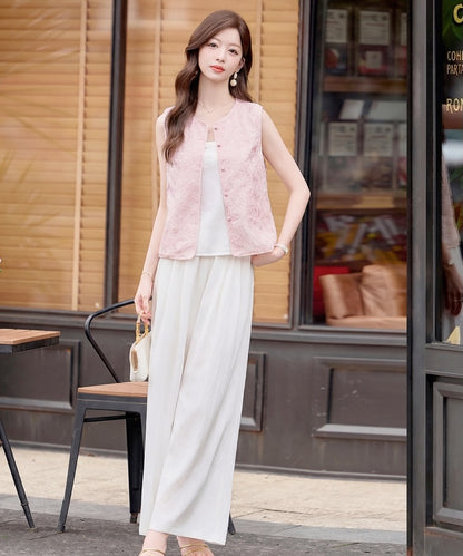 Rosé Whisper Two-Piece Cheongsam Set