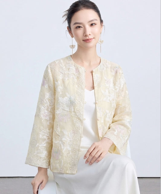 Golden Bloom Lace Cheongsam Jacket