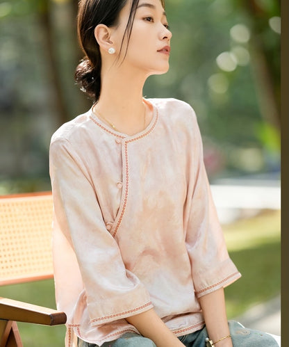 Peach Silk Cheongsam Top