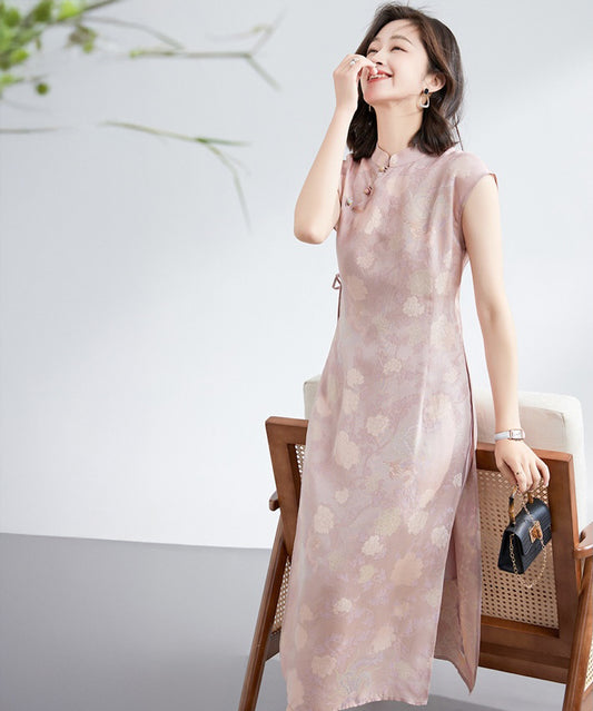 Shuya's Pink Cheongsam Silk Dress