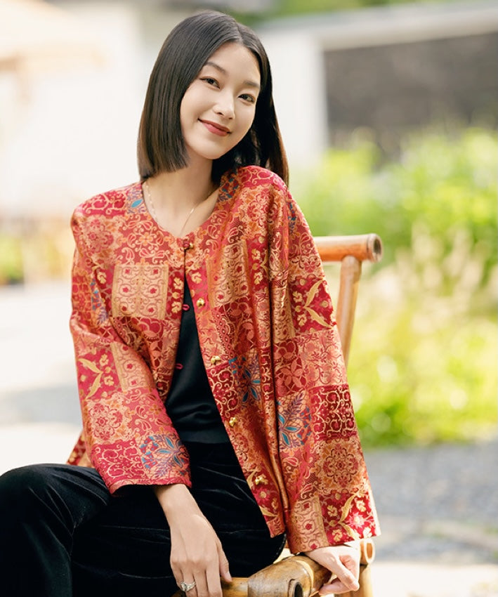Empress Red Patchword Oriental Jacket