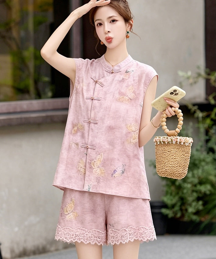 Blush Flutter Cheongsam Set