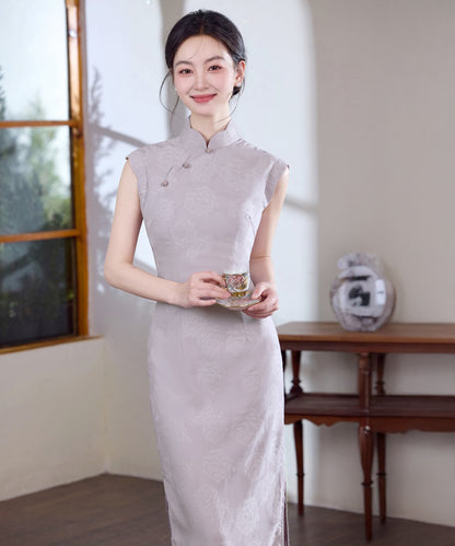 Taro Purple Petal Cheongsam