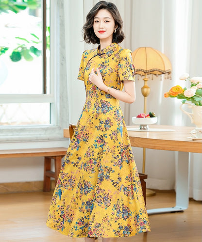 Sunlit Floral Grace Cheongsam Dress