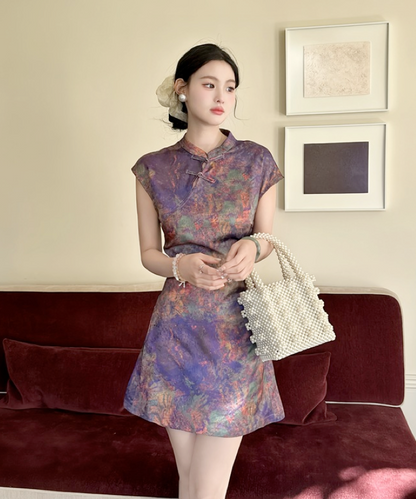 Rain Dew Short Cheongsam Dress