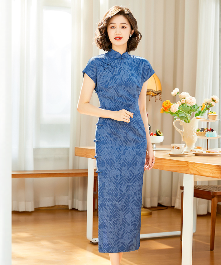 Polly Anne Blue Cheongsam