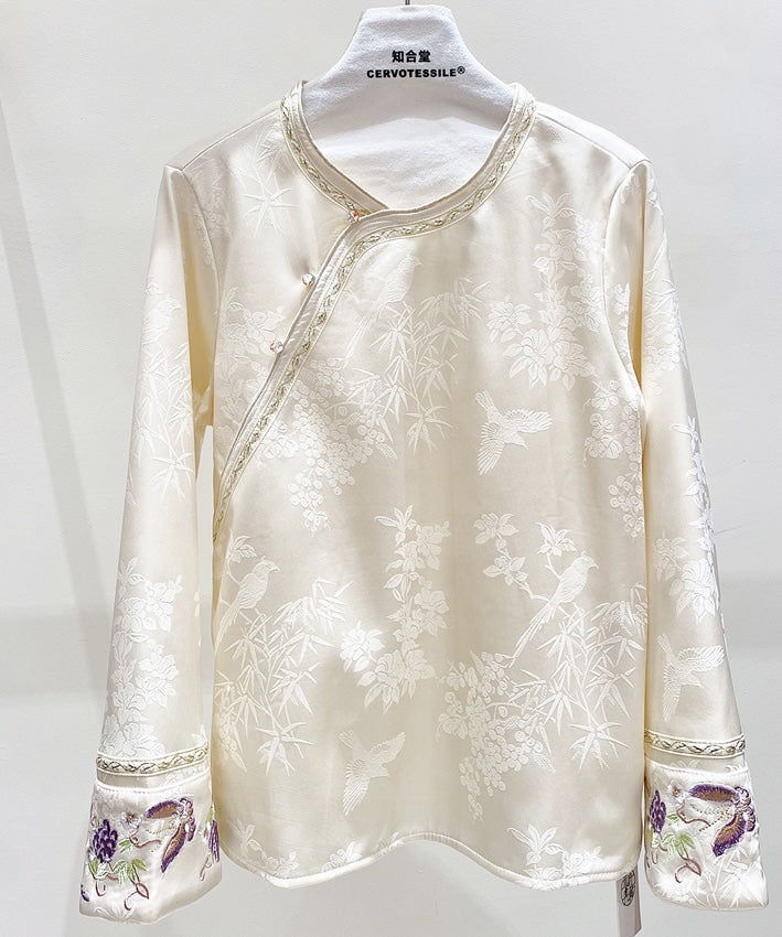 Jade Garden Silk Cheongsam Blouse Top