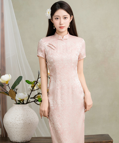 Lily Pink Maxi Cheongsam