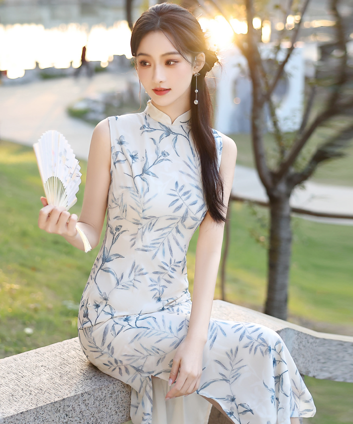 Blue Porcelain Whisper Cheongsam