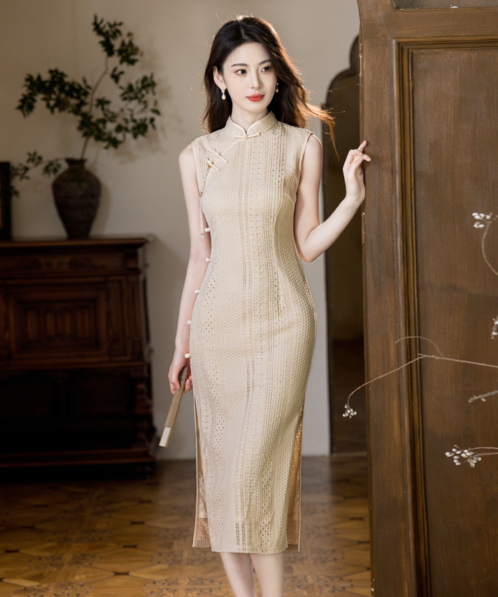 Vanilla Grace Knit Cheongsam