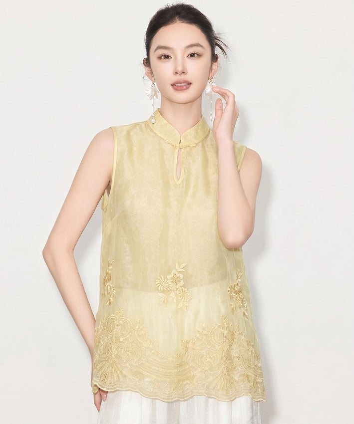 Racie Embroidered Cheongsam Top