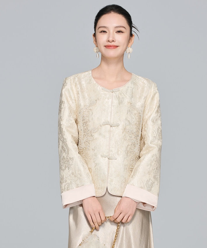 Ivory Bloom Embroidered Top Jacket