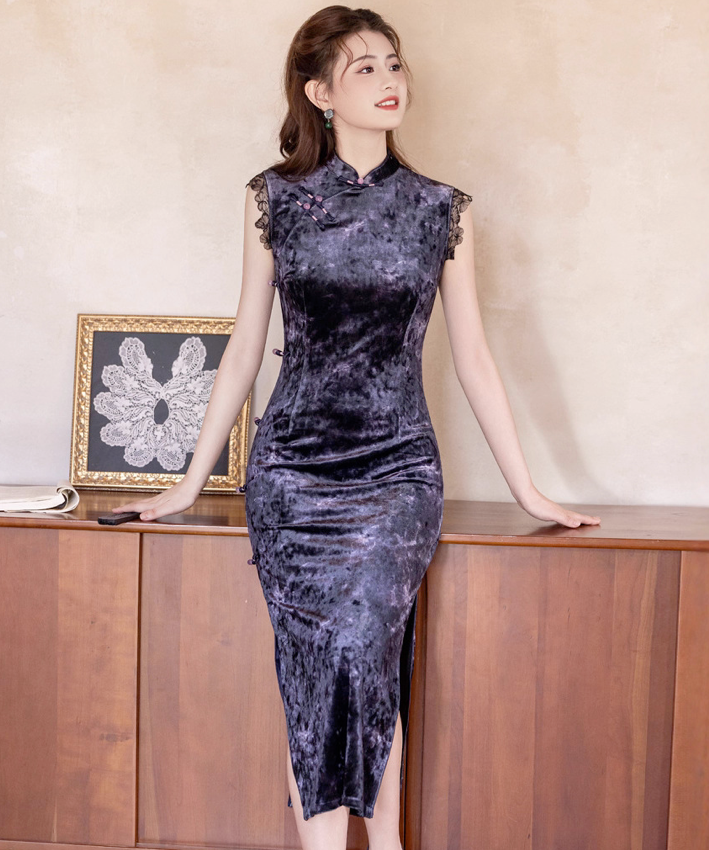 Xixi's Romance Purple Cheongsam