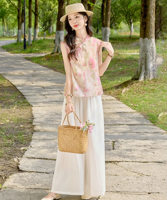 Lunaria Petal Mist Cheongsam Set