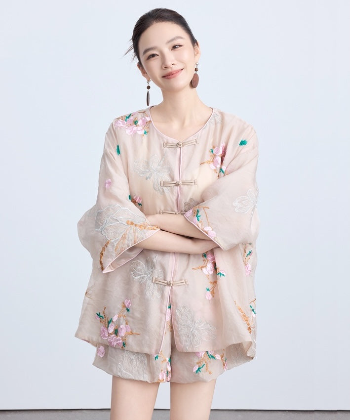 Elsette Blossom Cheongsam Top Shorts Set