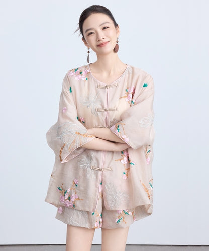 Elsette Blossom Cheongsam Top Shorts Set