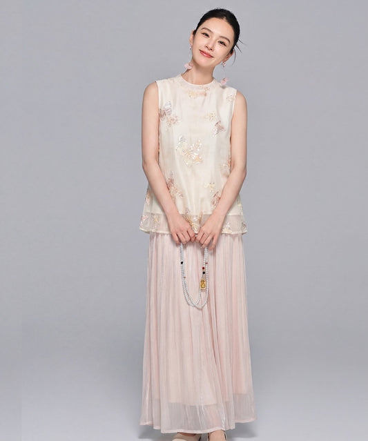 Butterfly Veil Modern Oriental Top + Pants Set
