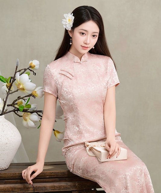 Lily Pink Maxi Cheongsam