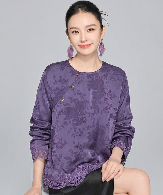 Lavender Bloom Jacquard Top