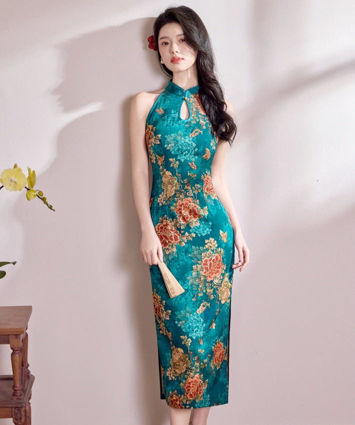 Emerald Peony Cheongsam