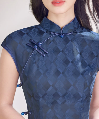 Midnight Lattice Cheongsam