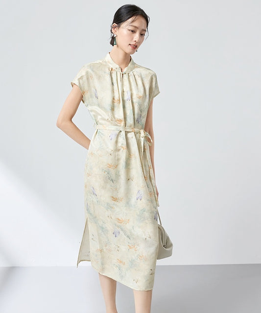 Lady Willow Silk Blend Cheongsam Dress