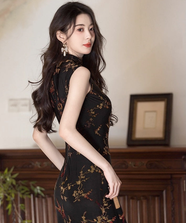Limei Sleeveless Peplum Cheongsam
