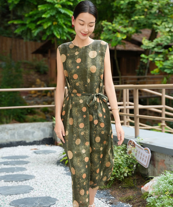 Olive Dusk Polka Dress