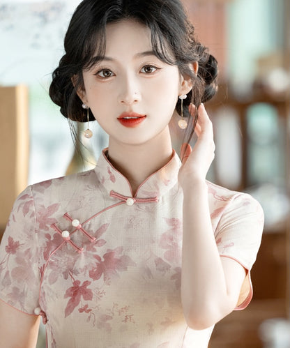 Pearl and Pink Blossom Cheongsam