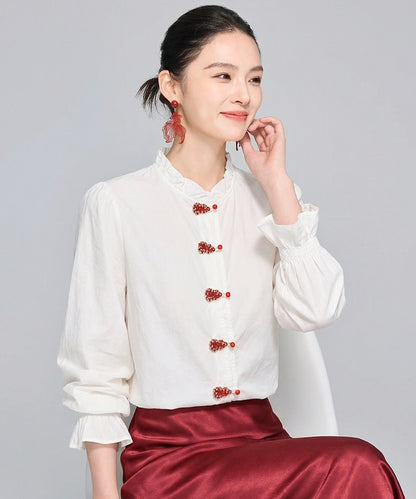Ivory Blossom Knot Blouse