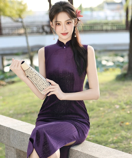 Mixue Velvety Maxi Cheongsam
