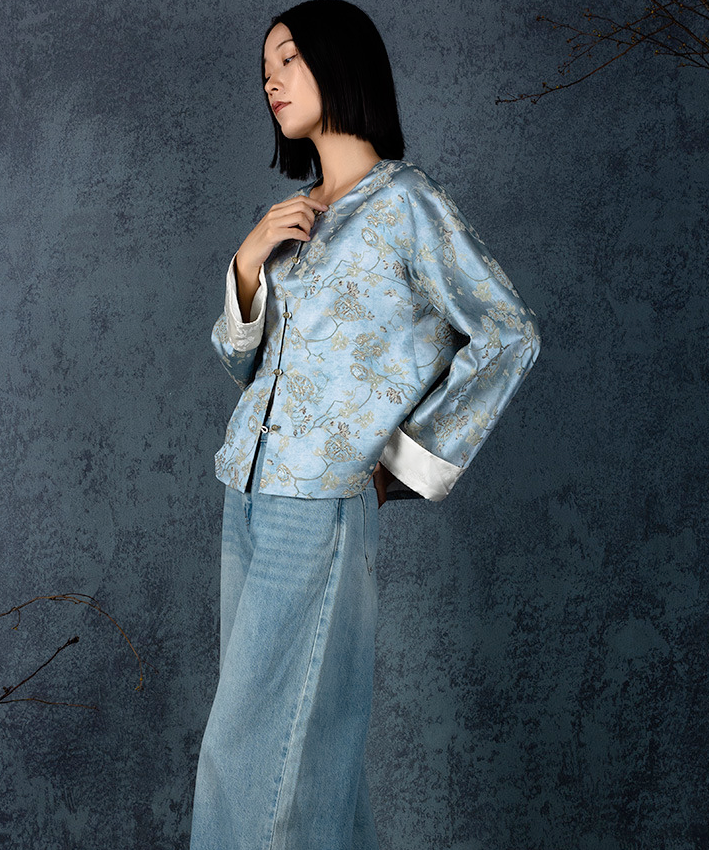 Frosted Magnolia Brocade Jacket