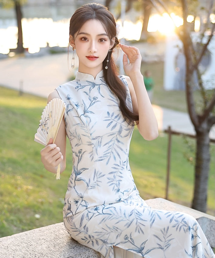 Blue Porcelain Whisper Cheongsam