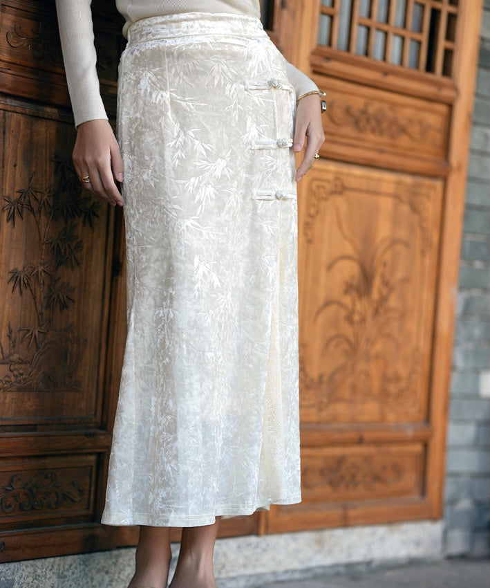 Miri 's Oriental Velvet Elastic Skirt