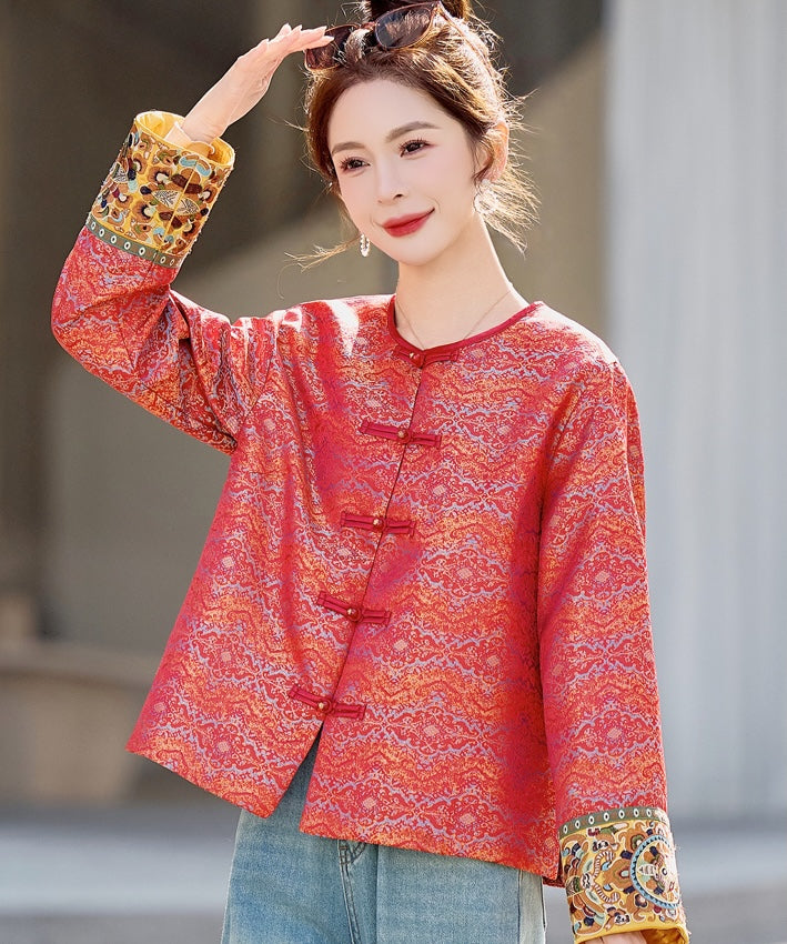 Scarlet Brocade Cheongsam Jacket