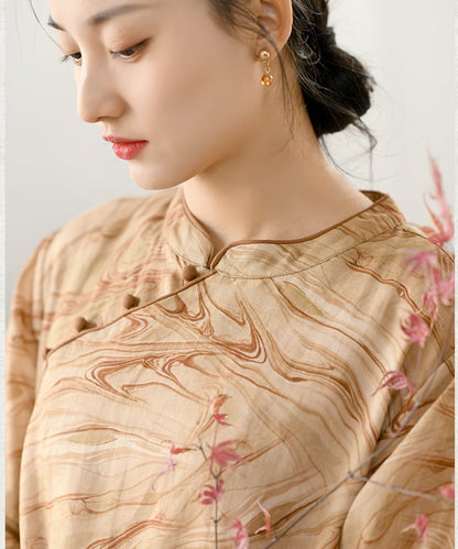 Lila Marble-Print Cheongsam
