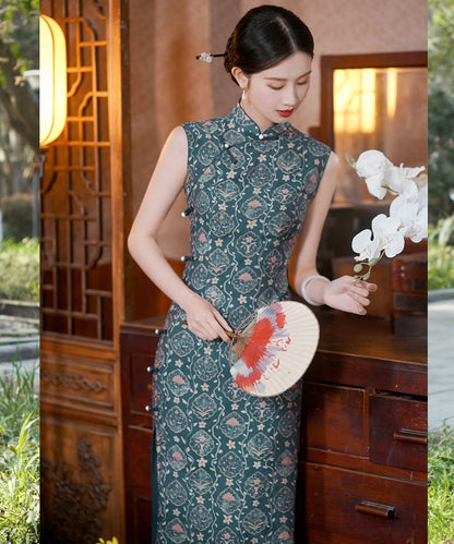 Shanghai Style Sleeveless  Maxi Cheongsam