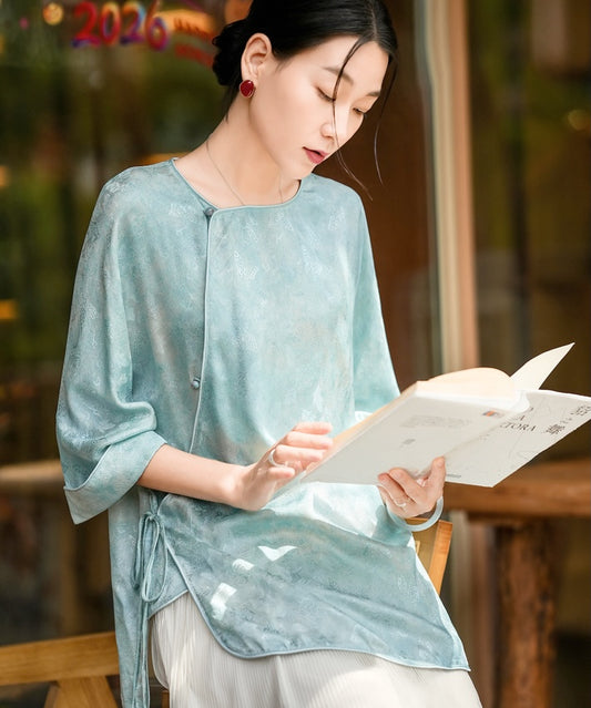 Soft Verdure Silk Cheongsam Top