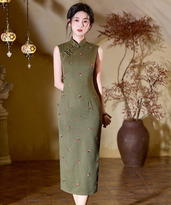 Cherry Olive Cheongsam