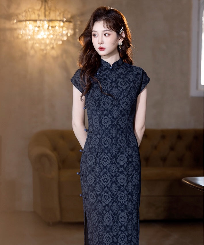 Moonshadow Jacquard Cheongsam