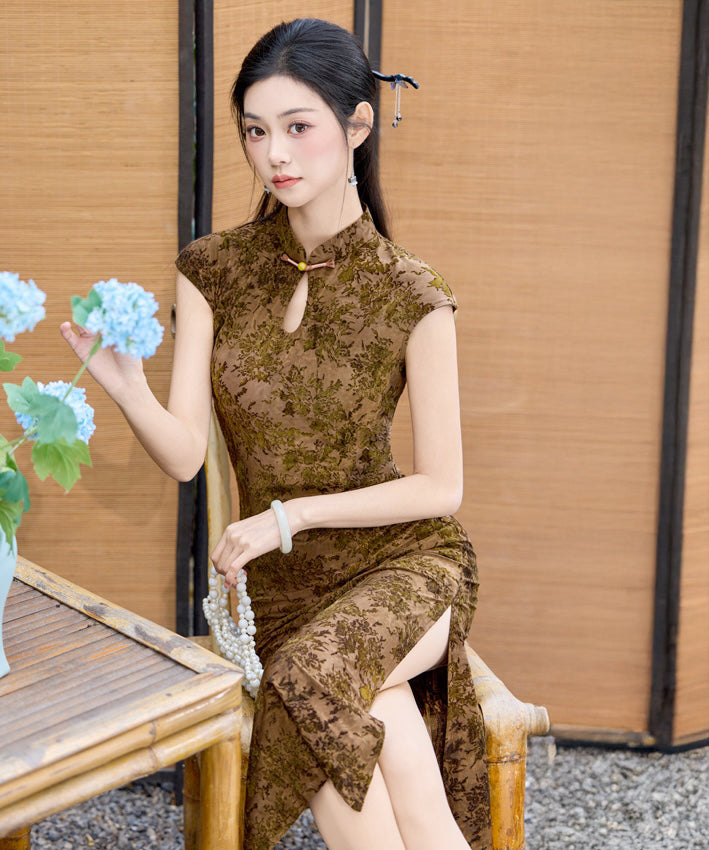 Moss Brocade Jade Cheongsam