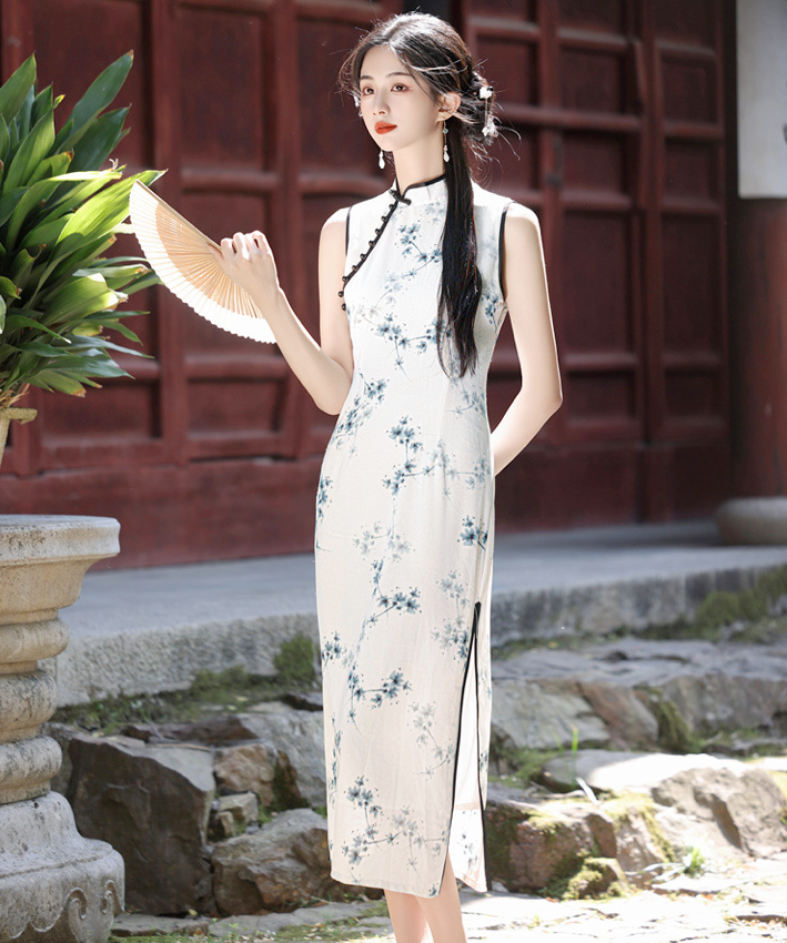 Feng Ning Sleeveless Maxi Cheongsam