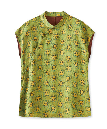 Yellow Gourd Green Tone Cheongsam Top