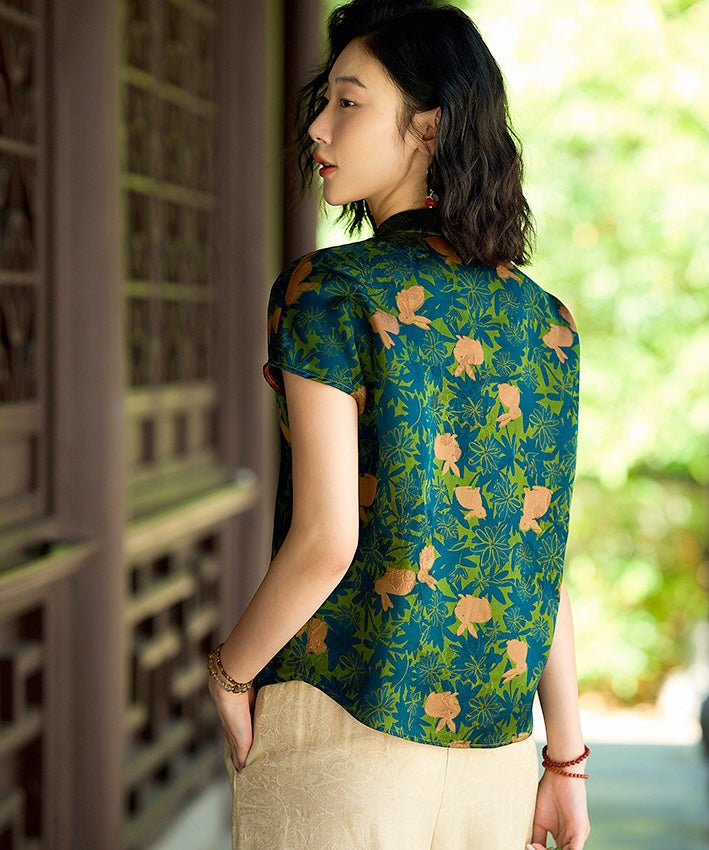 Mumi Bunny Silk Cheongsam Top