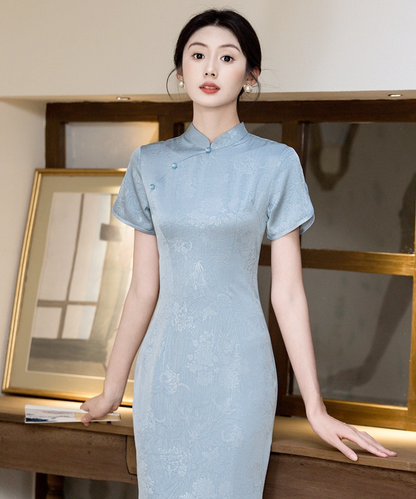 Xiao Shu Wei Blue Cheongsam
