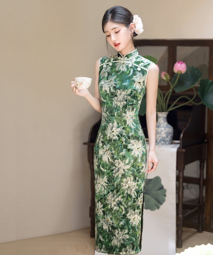 Emerald Lotus Cheongsam