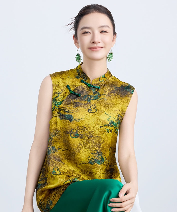 Yu Fei's Cheongsam Vest Top and Jade Skirt