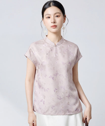 Butterfly Veil Silk Cheongsam Top