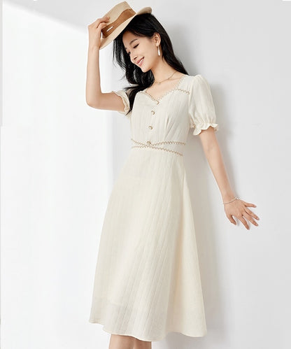 Vanilla Textured Midi Dress