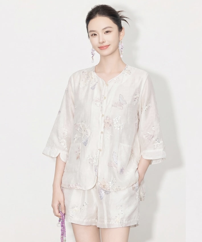 Aveline Ivory Mist Cheongsam Set